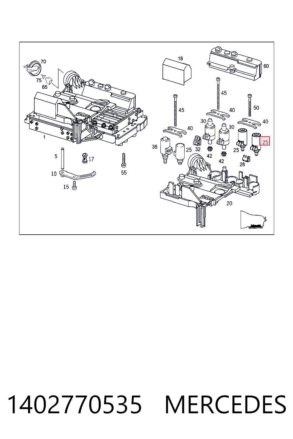 1402770535 Mercedes Solenoid automatycznej skrzyni biegów
