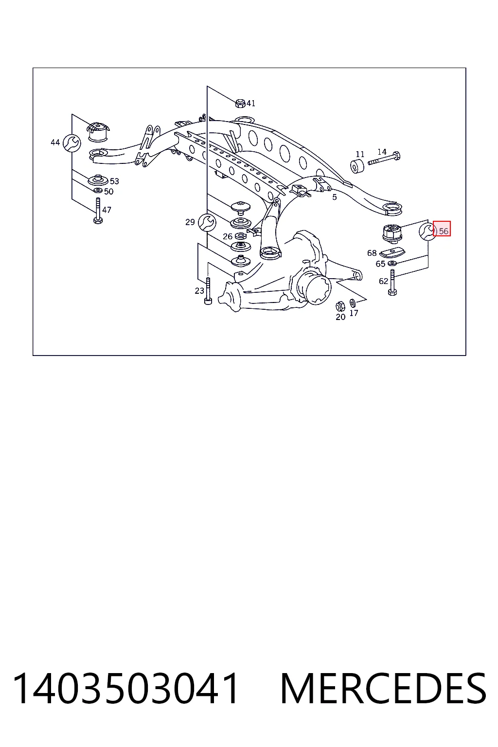 1403503041 Mercedes Silentblock tylnej belki