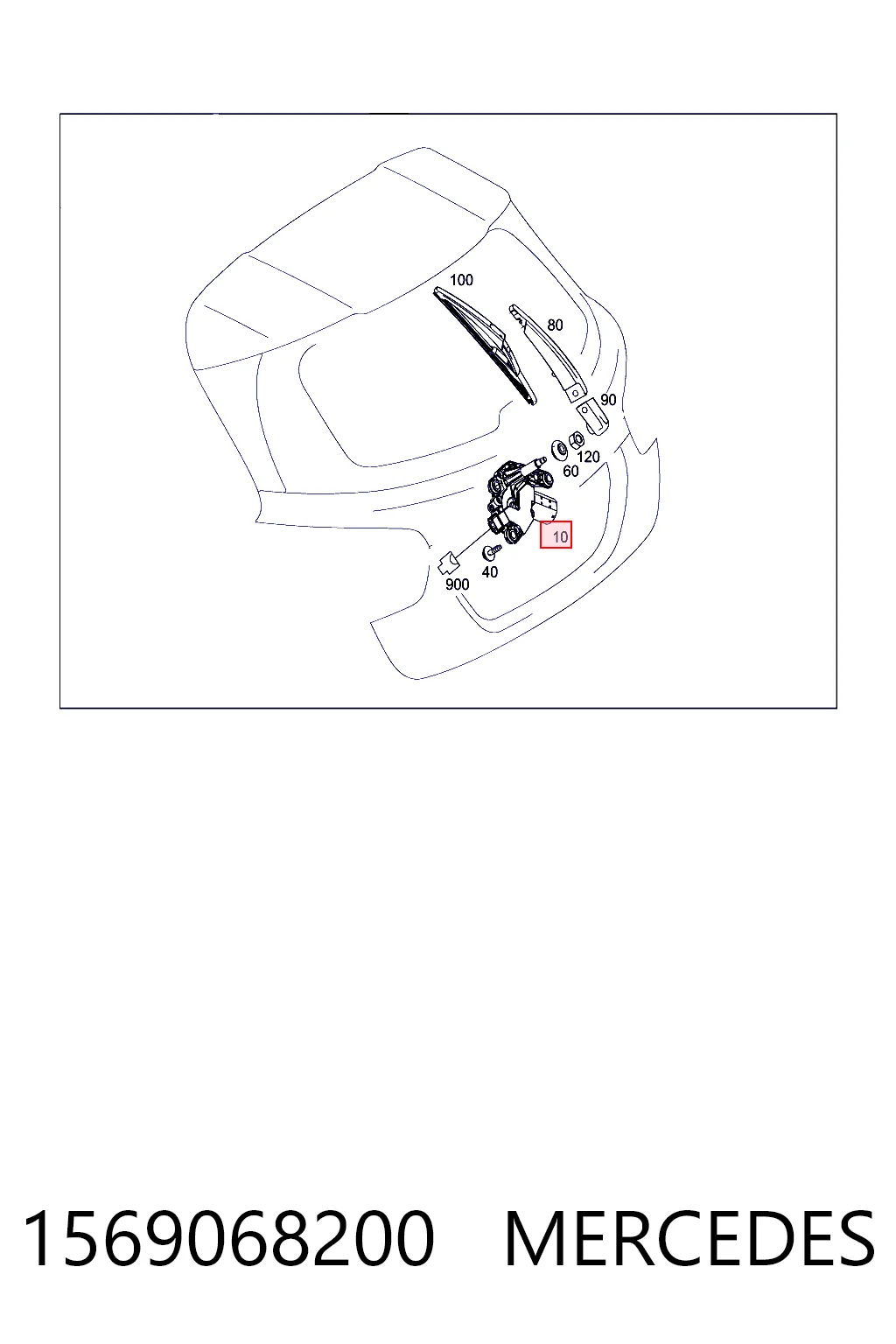 Silniczek wycieraczki tylnej szyby Mercedes CLA kombi (X117) (2015 - 2019) cena, od 66,72 USD