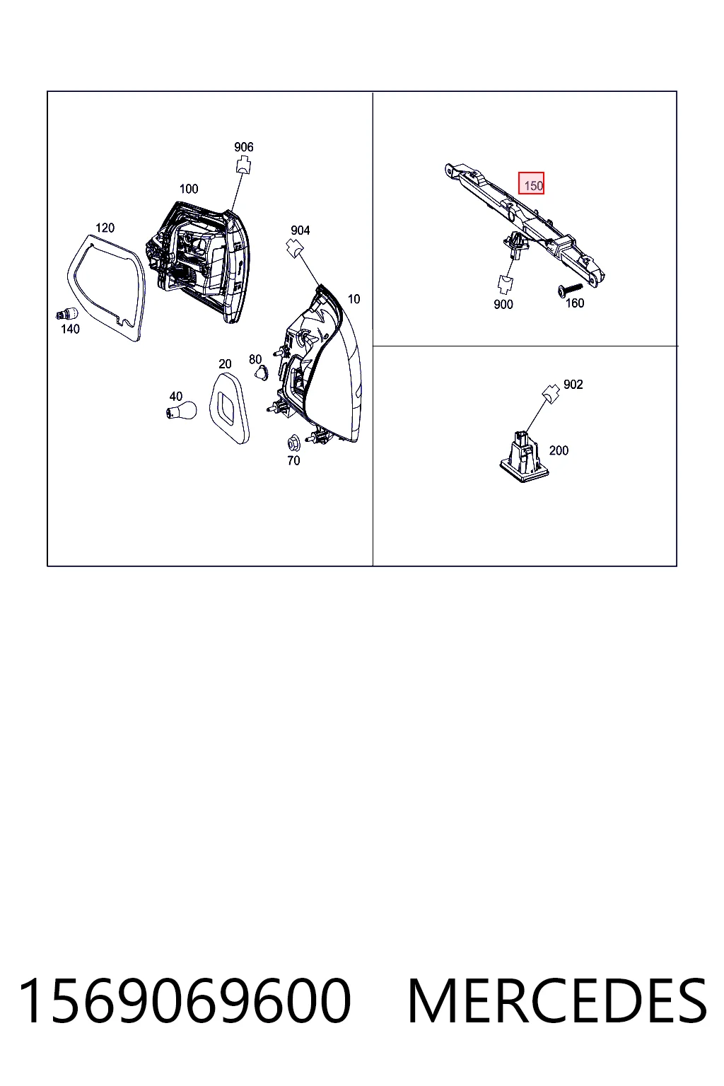 Lampa stop tylna dodatkowa do Mercedes E  S213