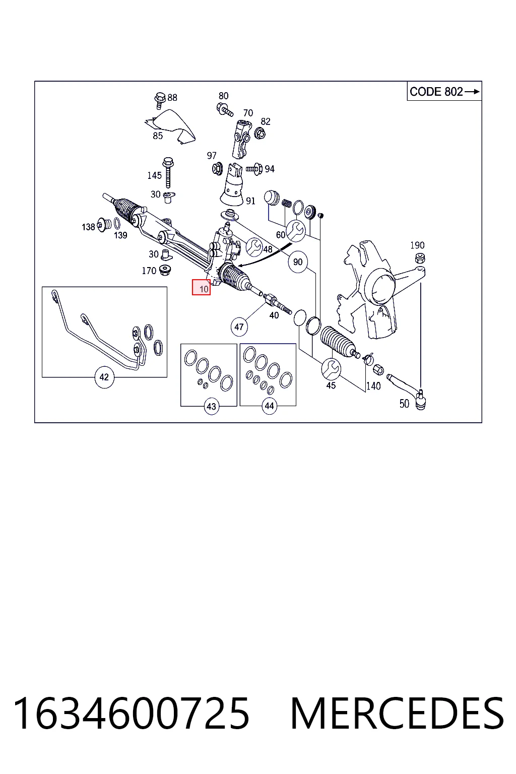 1634600725 Mercedes Listwa kierownicza (maglownica)