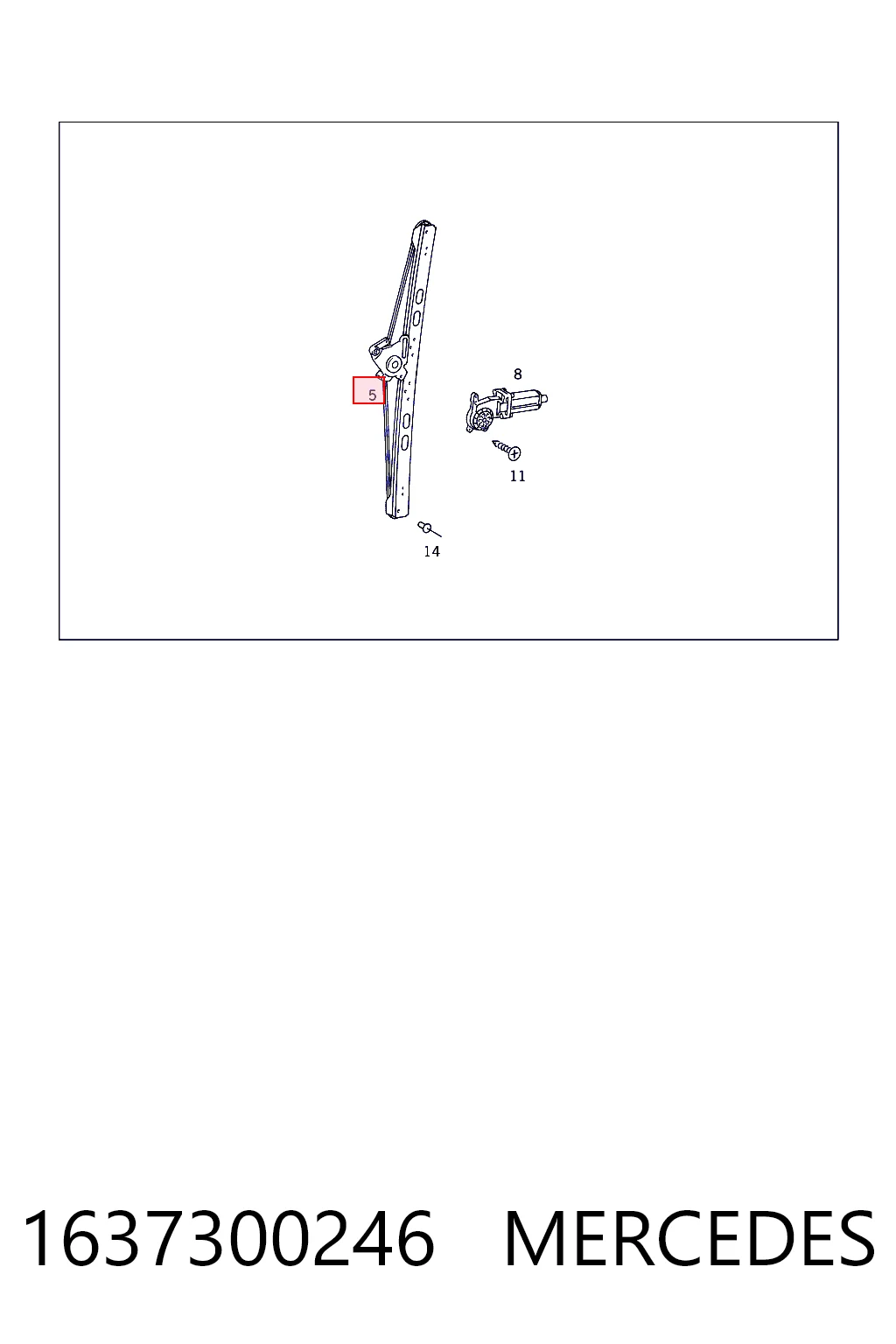 1637300246 Mercedes Mechanizm podnoszenia szyby drzwi tylnych prawych