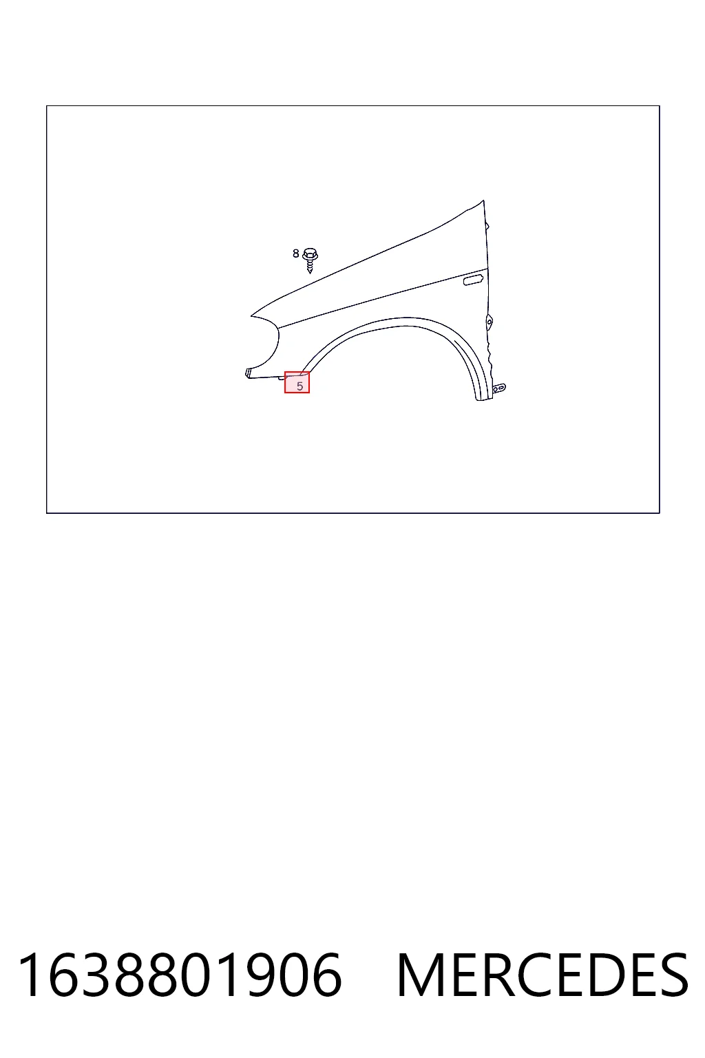 Błotnik przedni lewy do Mercedes ML/GLE  W163