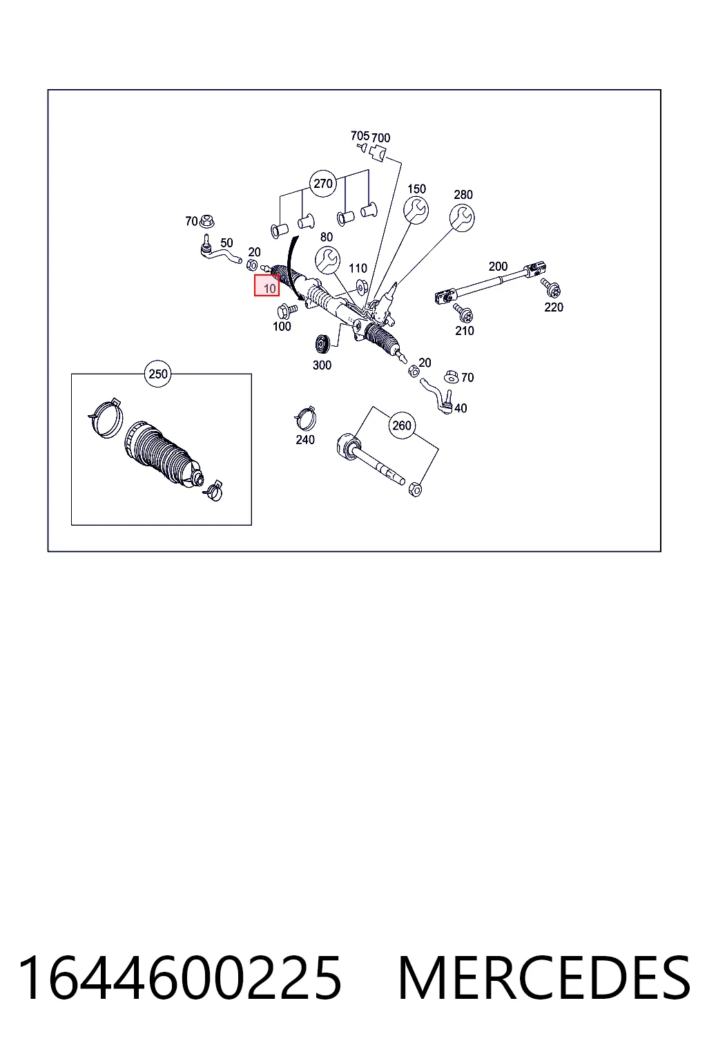 1644600225 Mercedes Listwa kierownicza (maglownica)