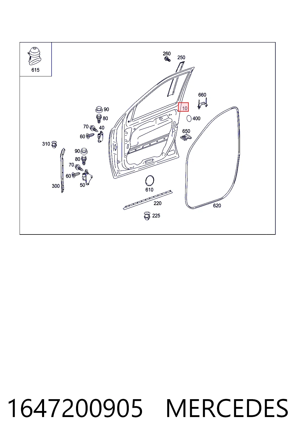 Drzwi przednie lewe do Mercedes ML/GLE  W164