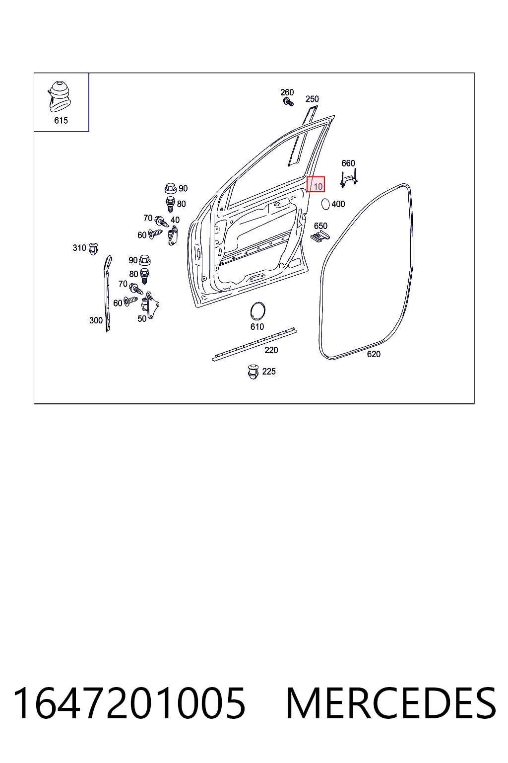 Drzwi przednie prawe do Mercedes ML/GLE  W164