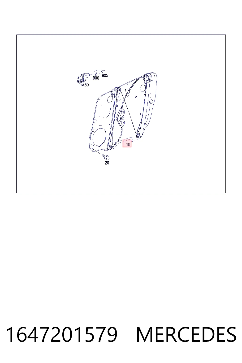 Mechanizm podnoszenia szyby drzwi przednich lewych do Mercedes GL  X164