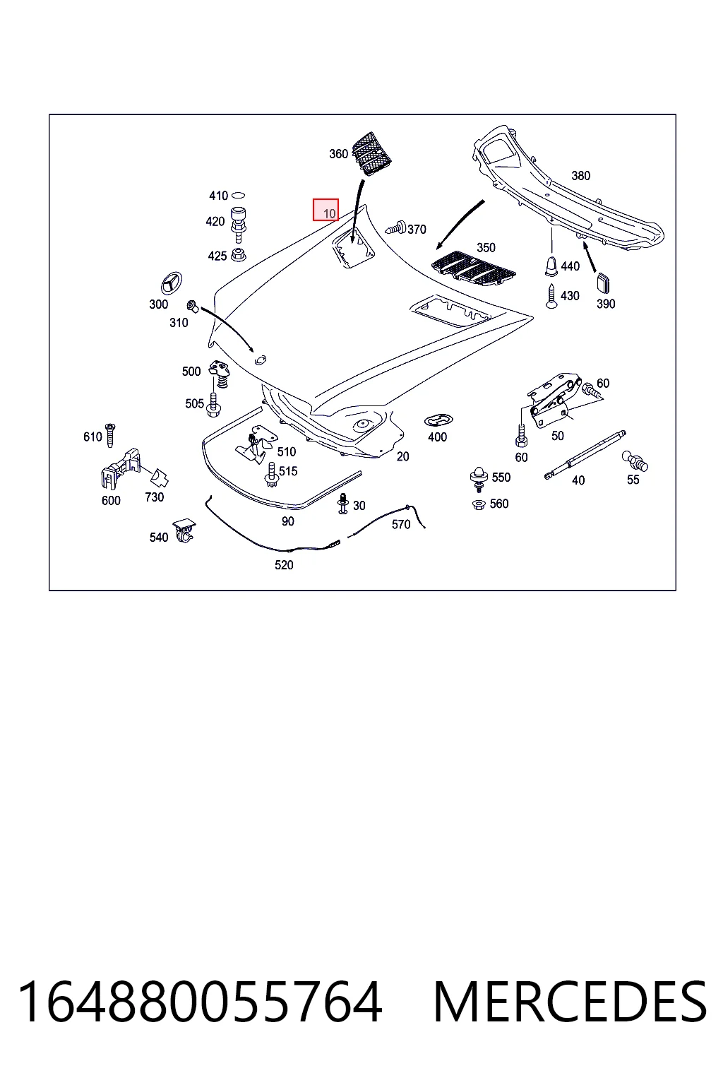 Maska silnika Mercedes ML/GLE SUV (W164) (2005 - 2011) cena, od 667,17 USD