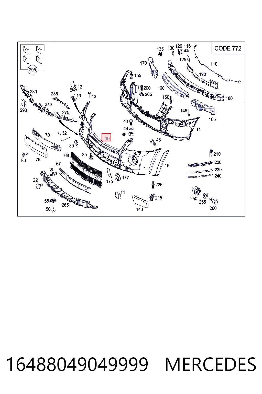 Zderzak przedni do Mercedes ML/GLE  W164