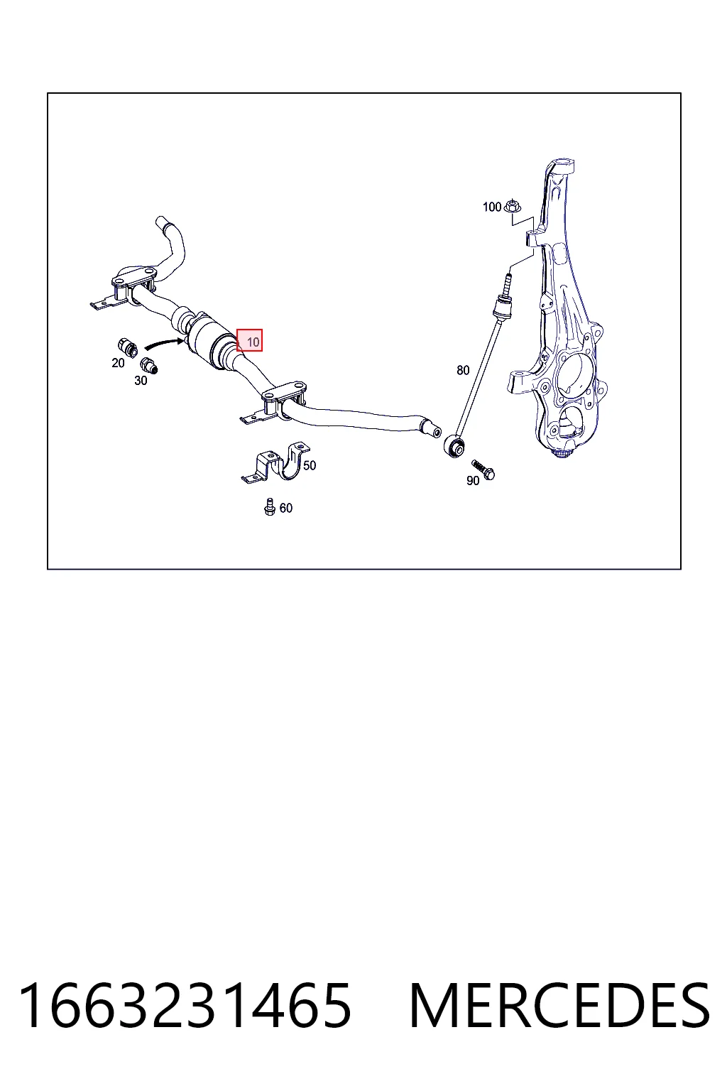 1663231465 Mercedes Stabilizator przedni