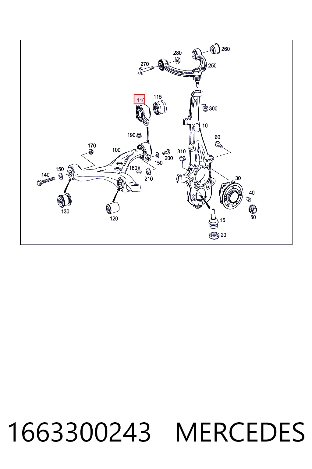 1663300243 Mercedes Silentblock przedniego wahacza dolnego