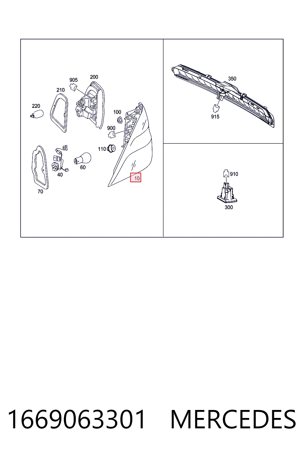 1669063301 Mercedes Lampa zespolona tylna lewa