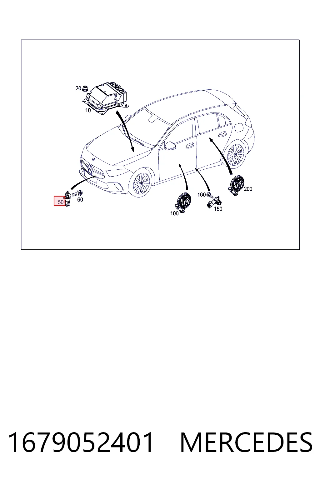 1679052401 Mercedes Czujnik AIRBAG przedni