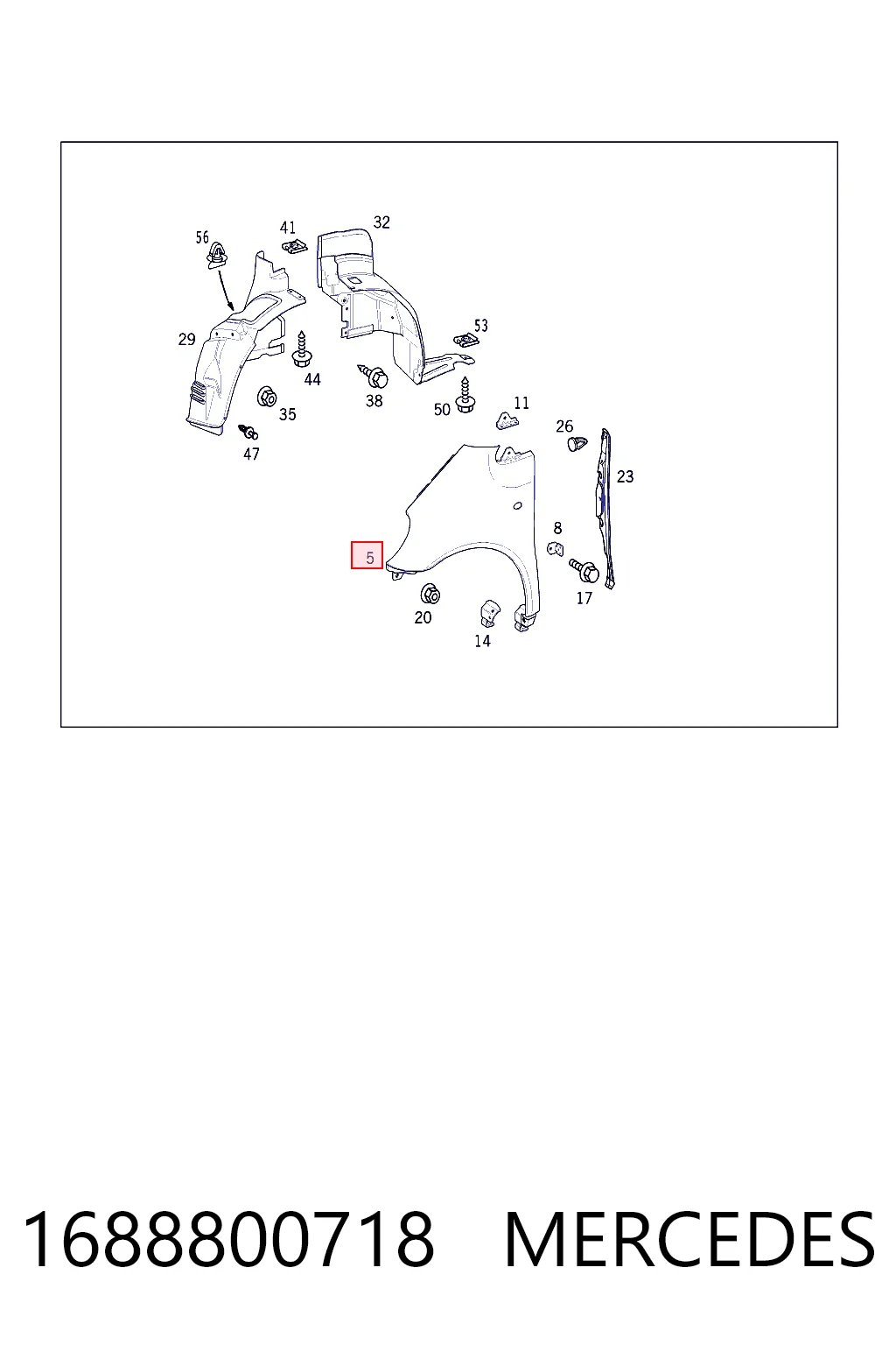 Błotnik przedni lewy Mercedes A hatchback (W168) (1997 - 2004) cena, od 95,80 USD