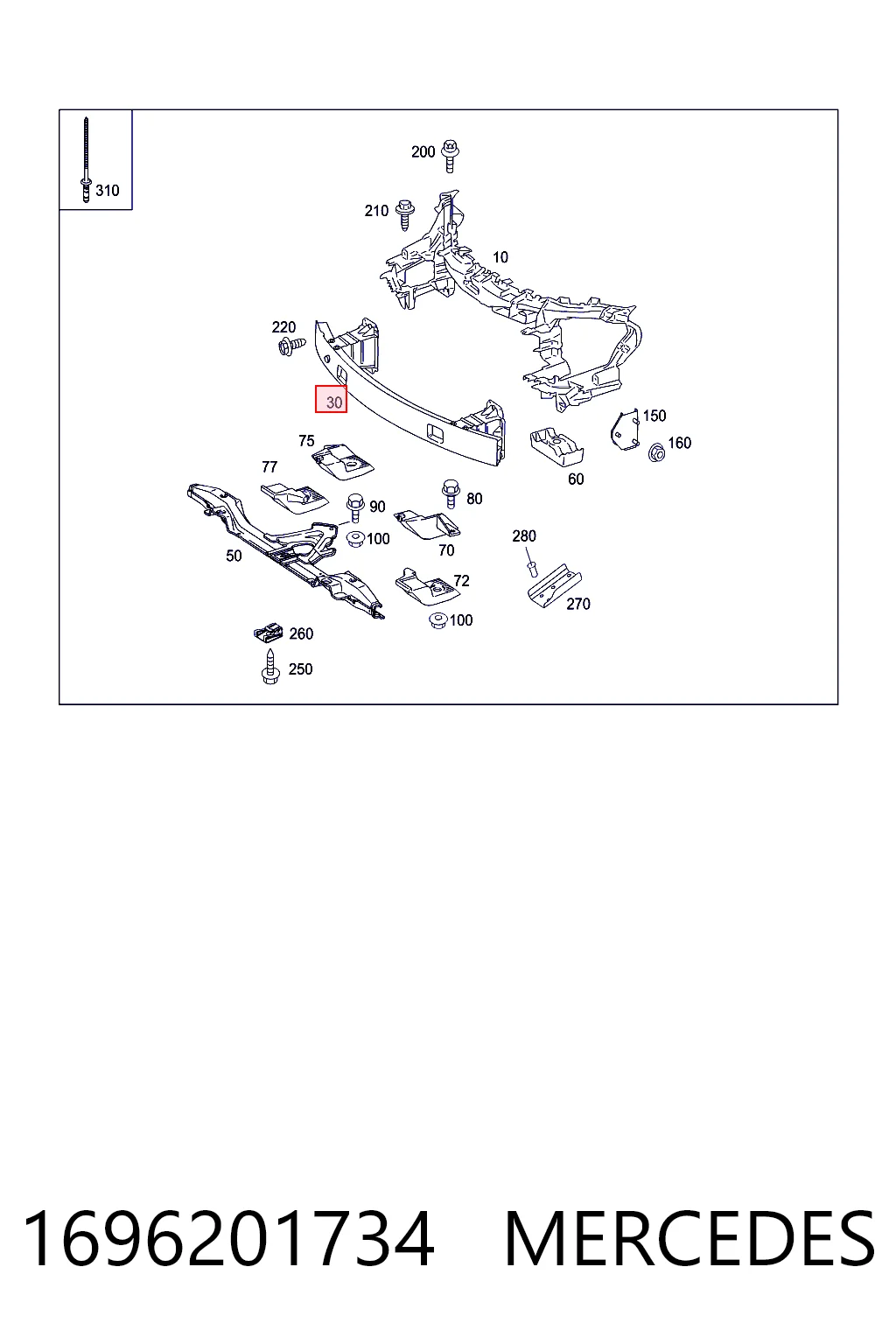 Wzmocnienie zderzaka przedniego Mercedes B minivan (W245) (2005 - 2011) cena, od 128,30 USD
