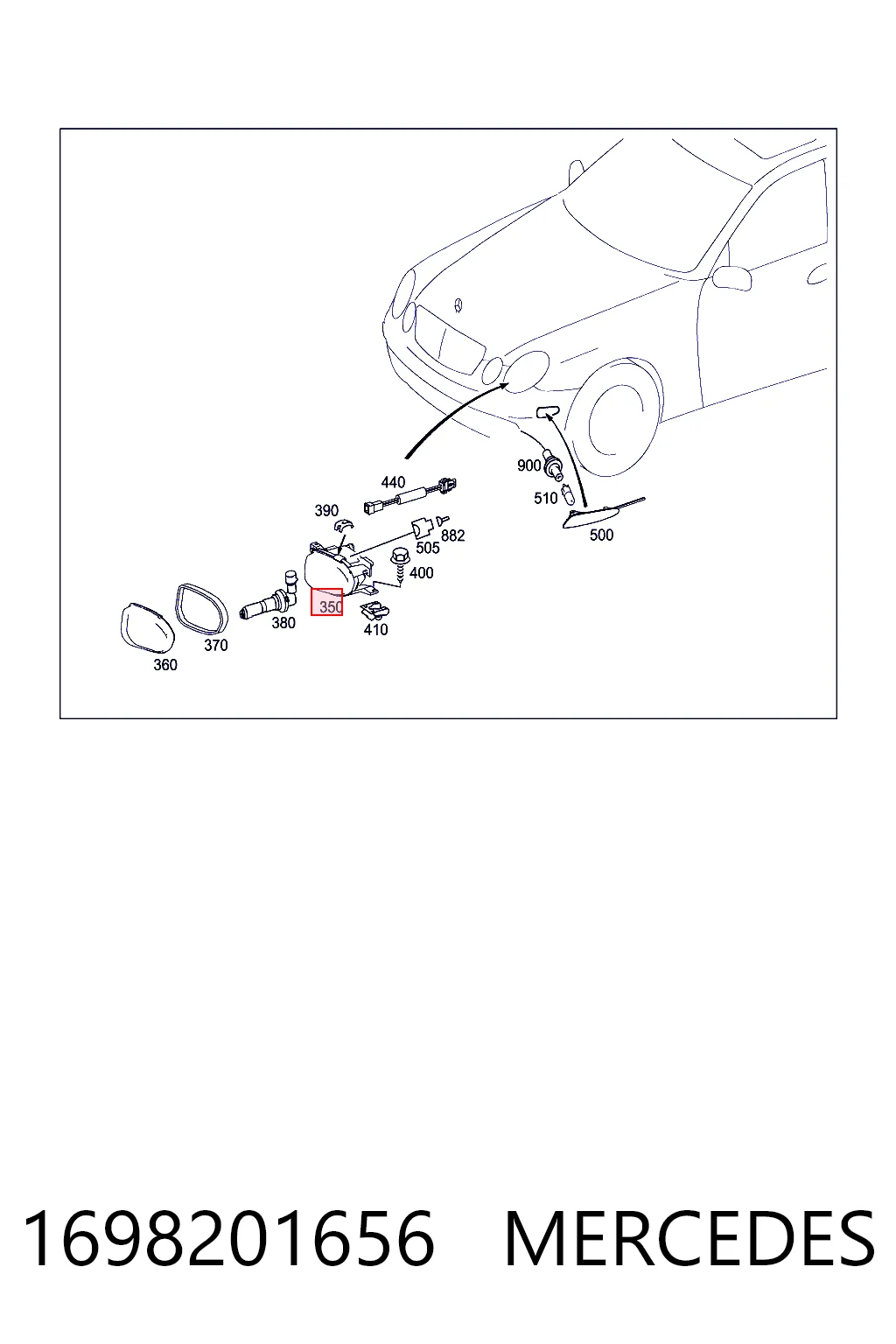 1698201656 Mercedes Lampa przeciwmgielna prawa