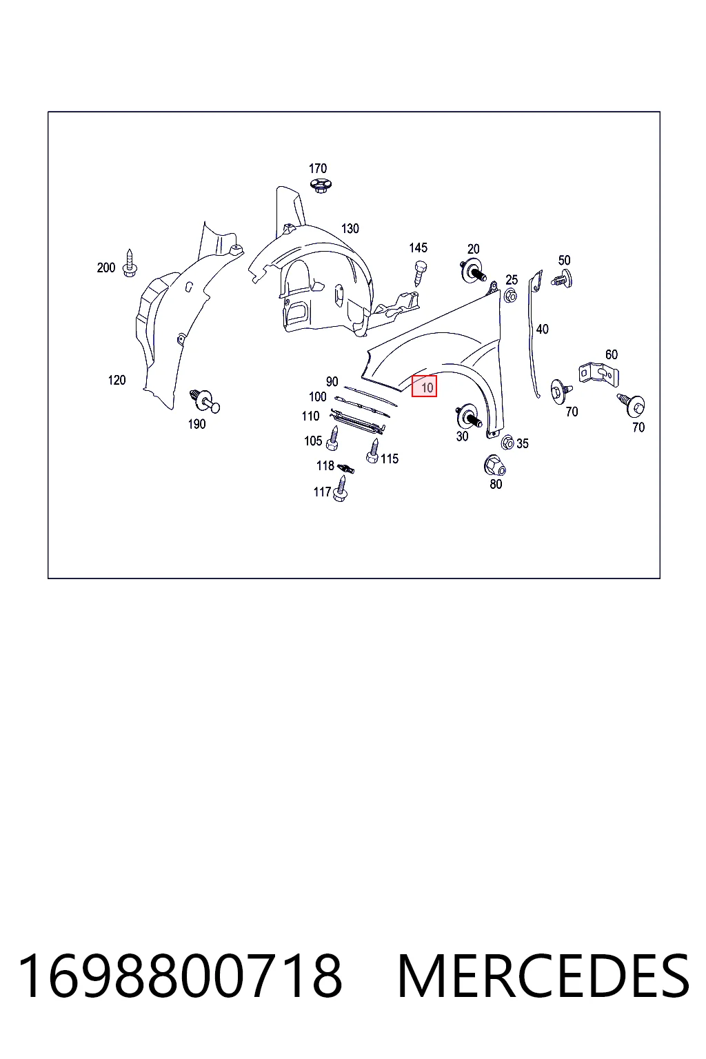 Błotnik przedni lewy Mercedes B minivan (W245) (2005 - 2011) cena, od 165,94 USD