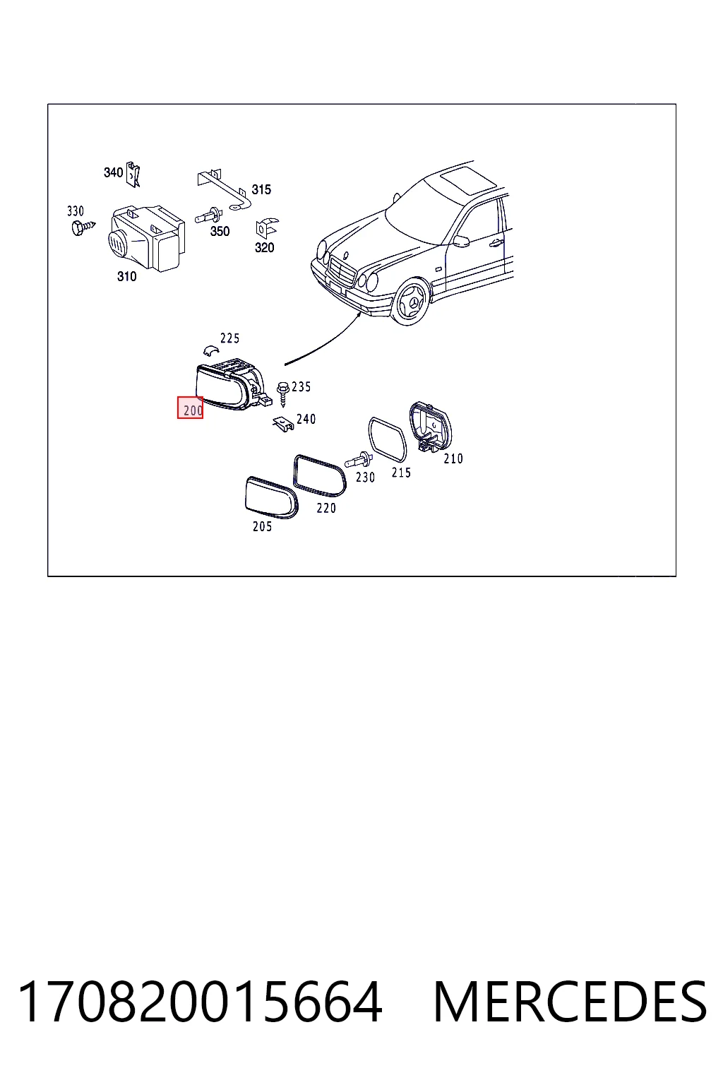 Do koszyka Lampa przeciwmgielna lewa Mercedes CLK  C208
