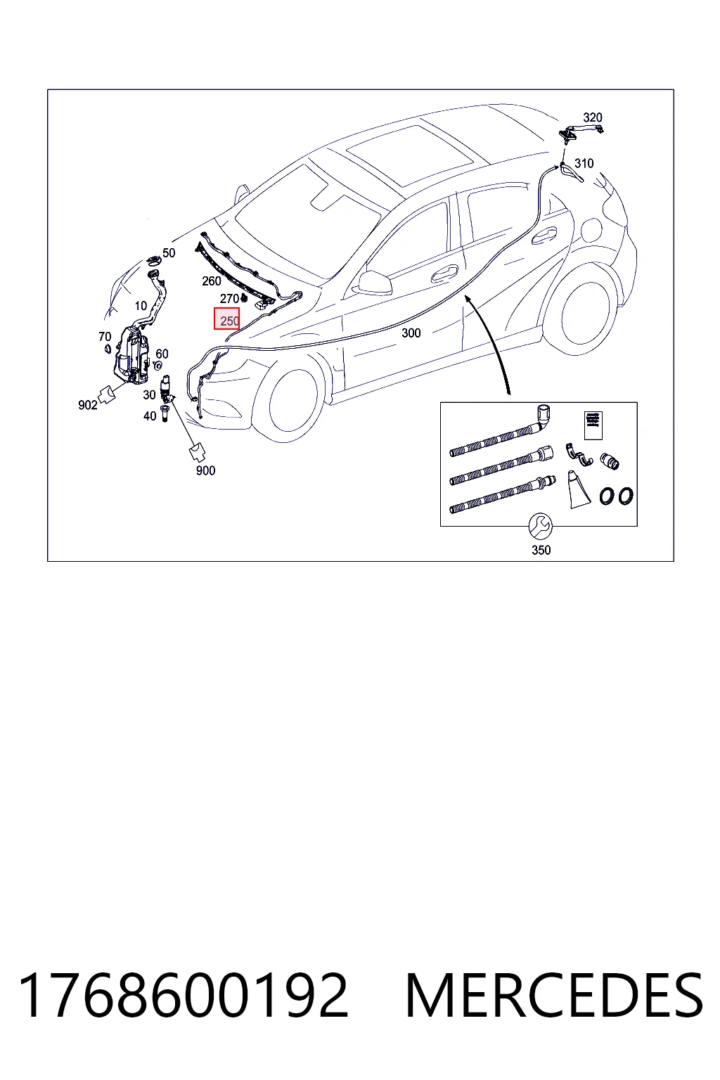 1768600192 Mercedes Dysza spryskiwacza szyby przedniej