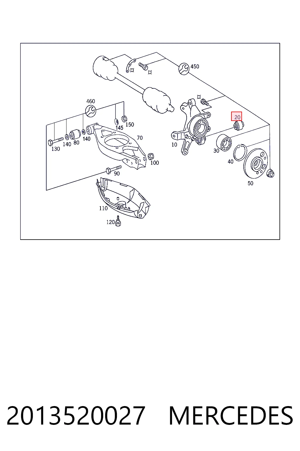 2013520027 Mercedes Silentblock czopu tylnego