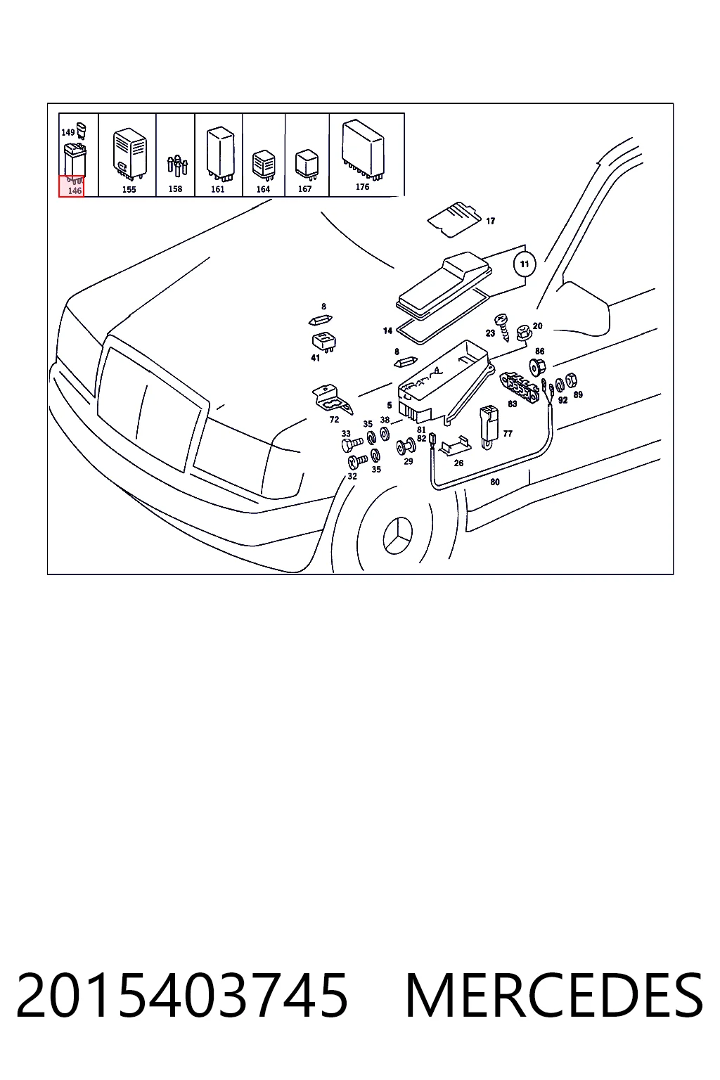 2015403745 Mercedes Przekaźnik wysokiego prądu
