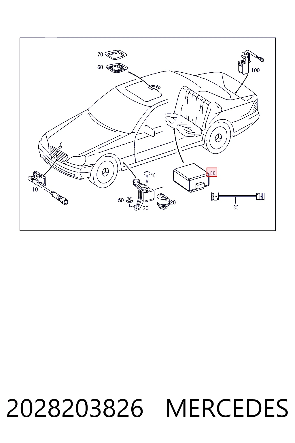 2028203826 Mercedes Brelok-sterownik sygnalizacji