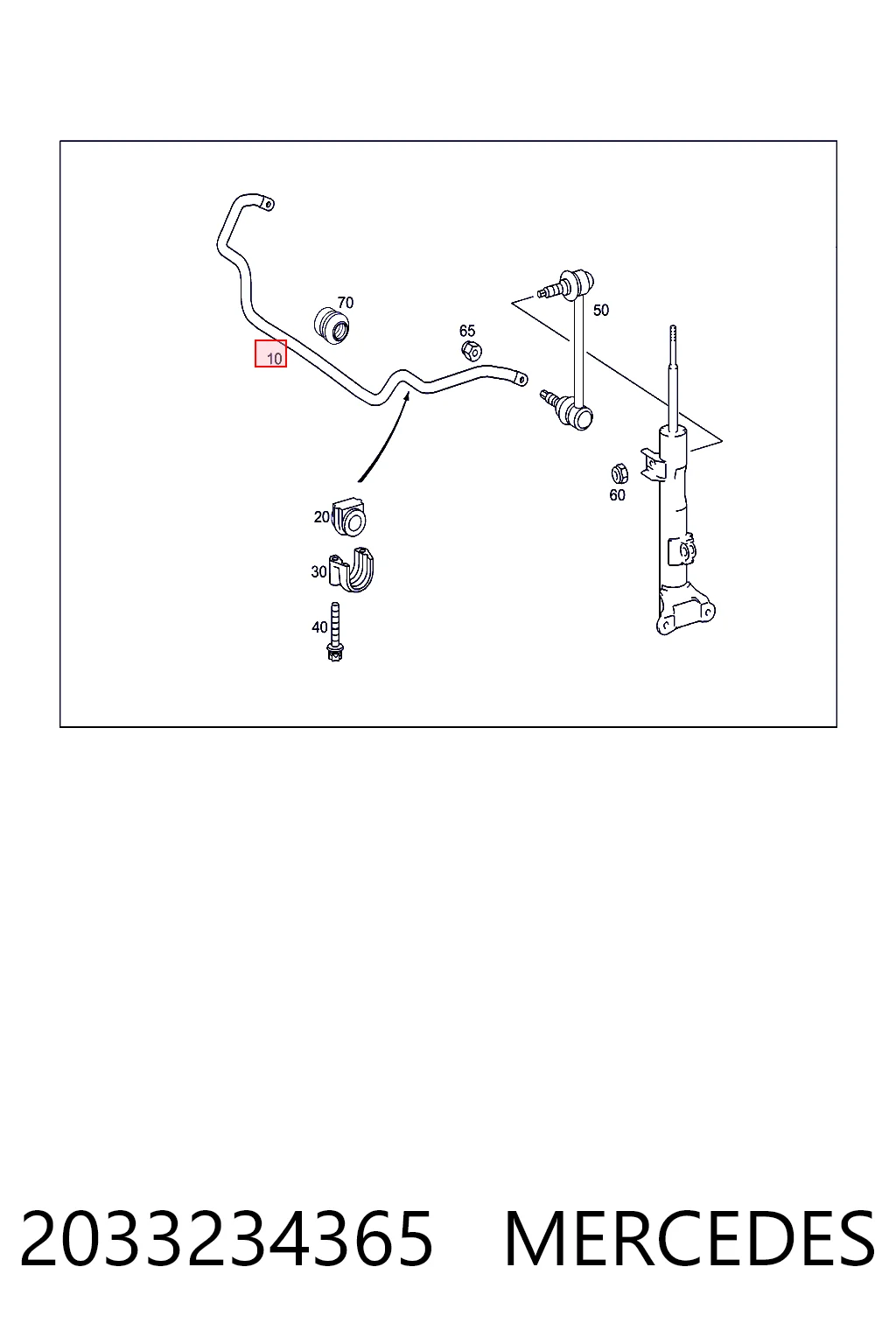 2033234365 Mercedes Stabilizator przedni