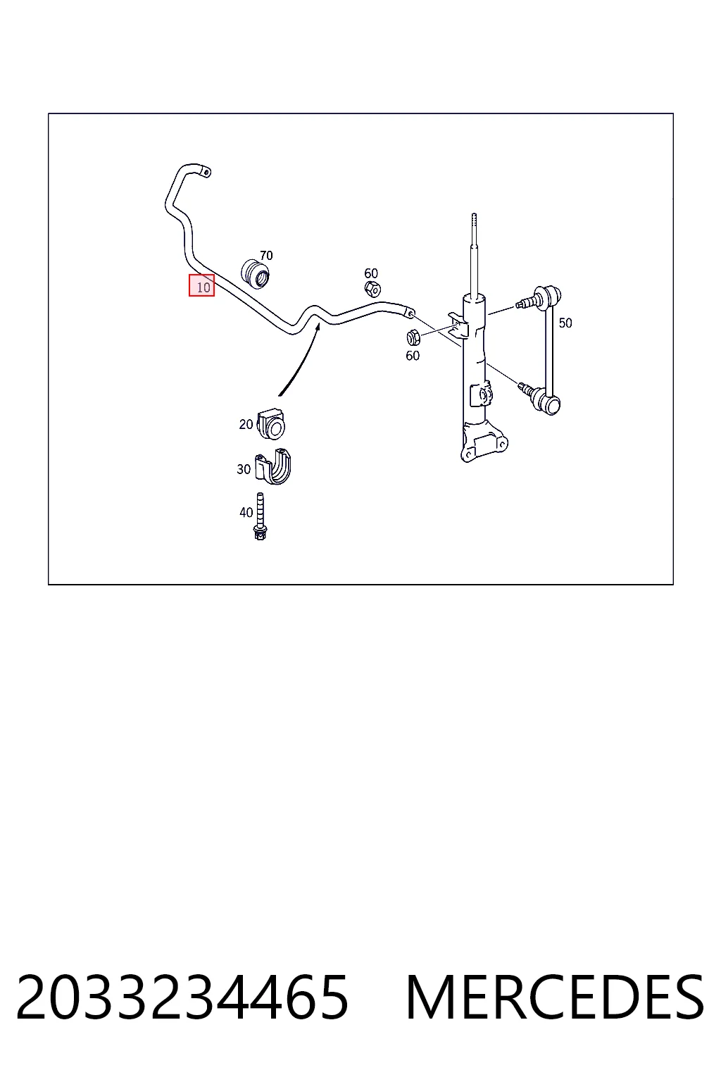 2033234465 Mercedes Stabilizator przedni