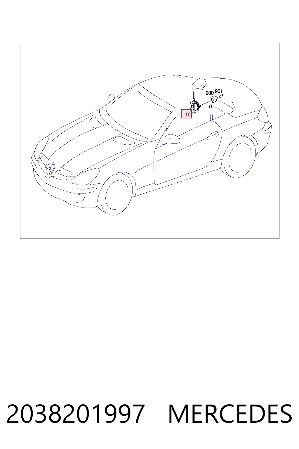 2038201997 Mercedes Zamek klapki wlewu paliwa = siłownik klapki wlewu paliwa