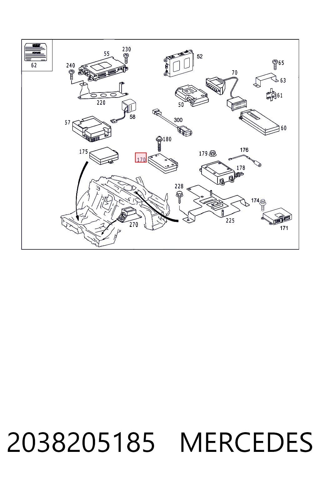 2038205185 Mercedes Blok sterowania telefonem