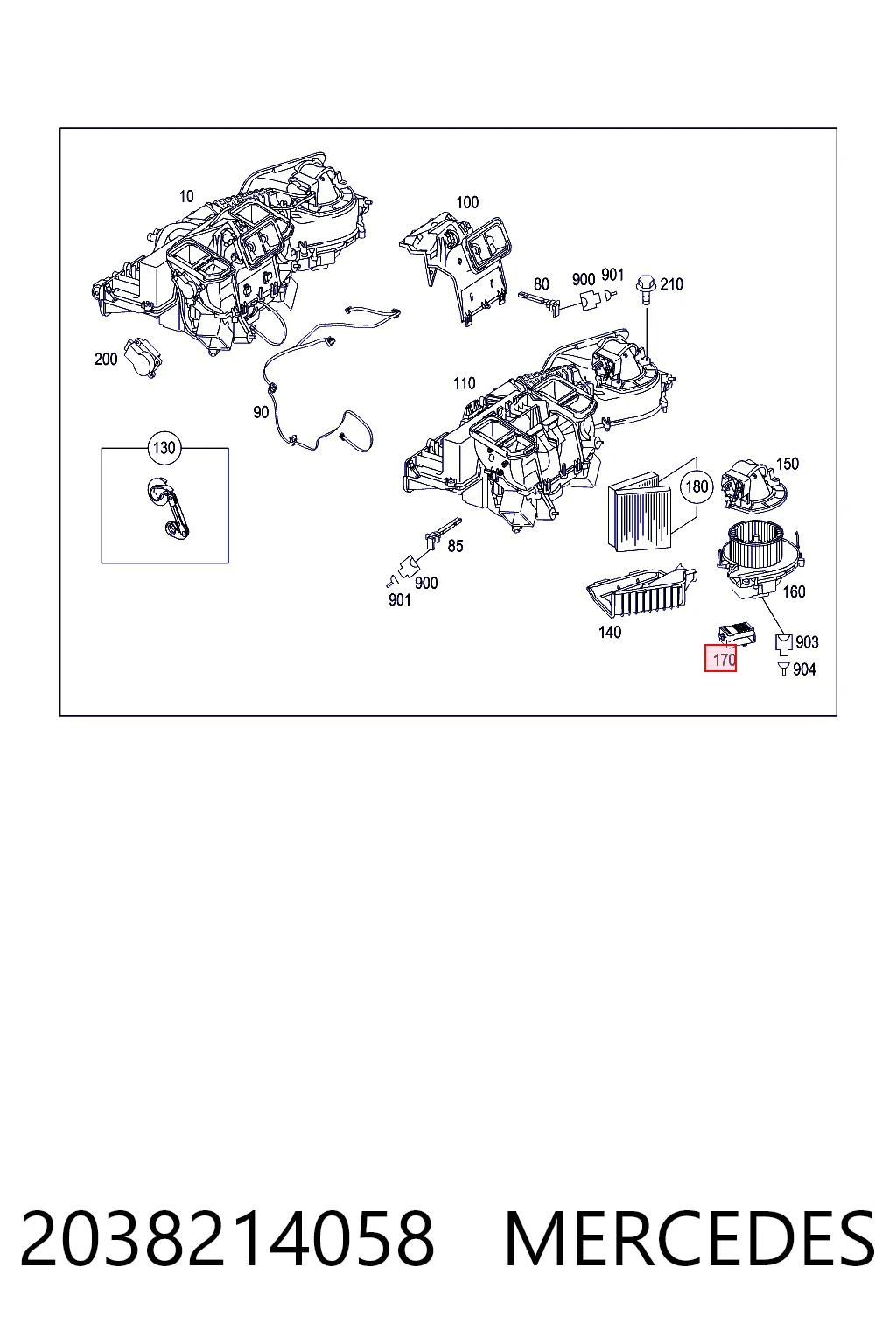 2038214058 Mercedes Rezystor wentylatora nagrzewnicy (ogrzewacza kabiny)