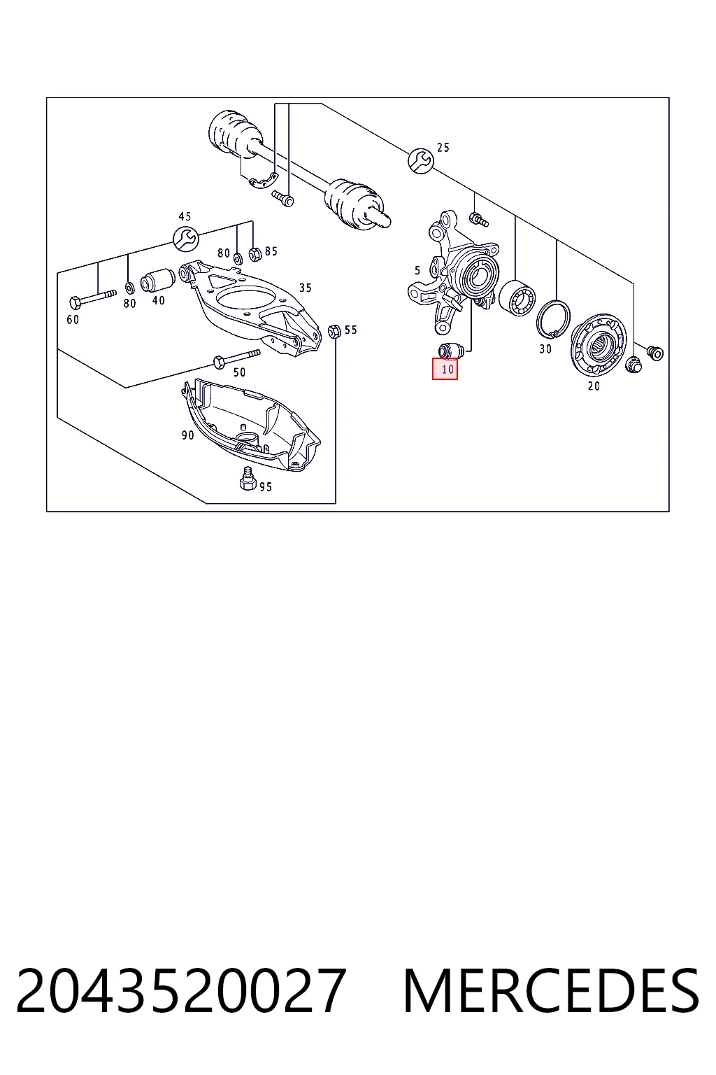 2043520027 Mercedes Silentblock czopu tylnego