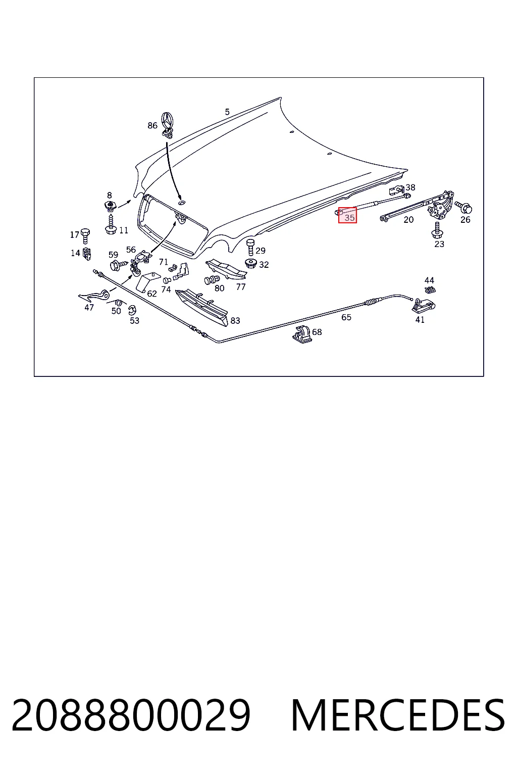 Amortyzator maski Mercedes CLK coupe (C208) (1997 - 2002) cena, od 46,19 USD