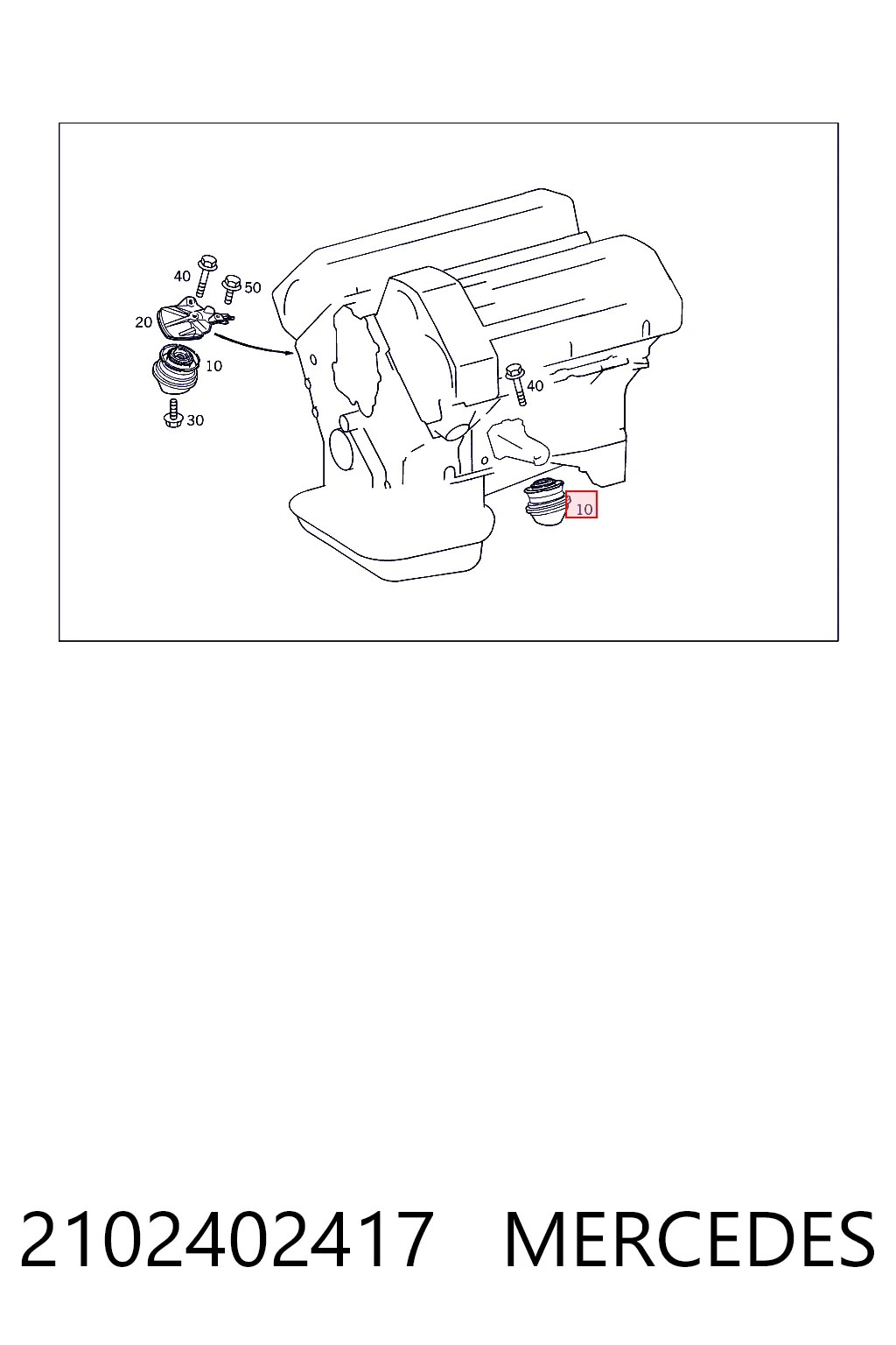 Poduszka (podpora) silnika prawa Mercedes E kombi (S210) (1996 - 2003) cena, od 52,97 USD