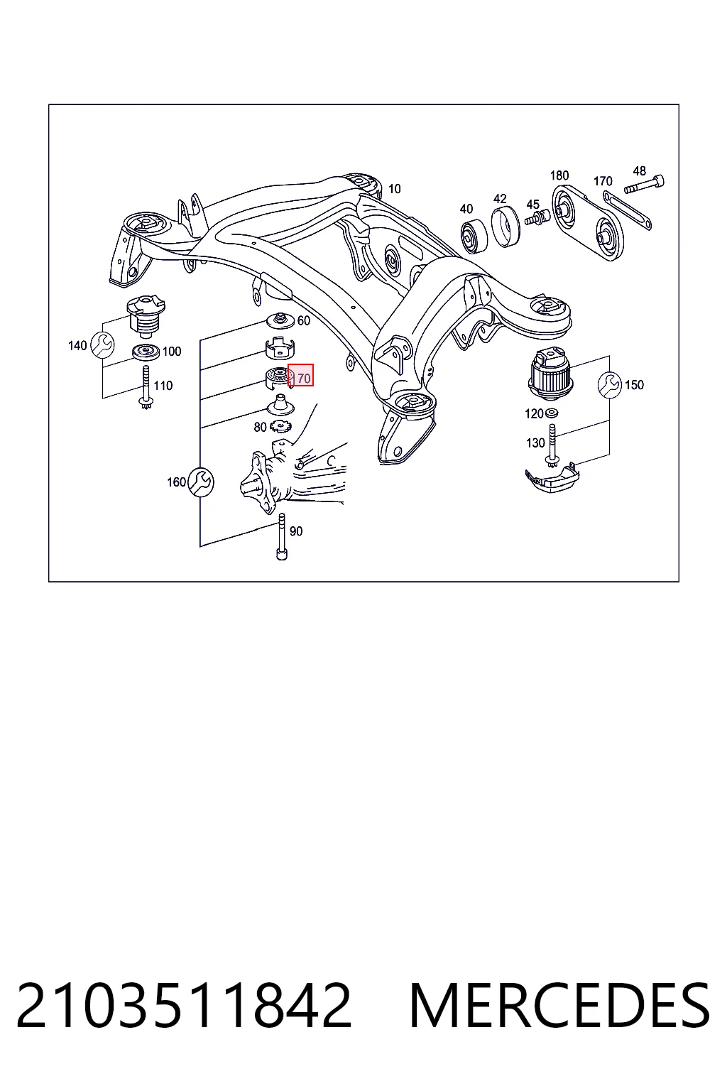 Silentblock tylnej belki do Mercedes S  W140