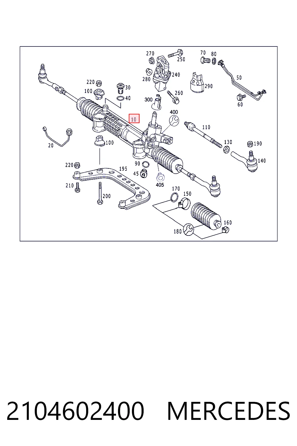 2104602400 Mercedes Listwa kierownicza (maglownica)