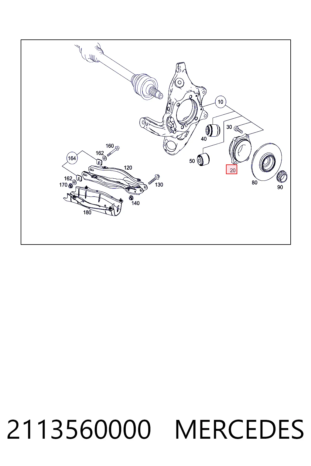 2113560000 Mercedes Piasta tylna