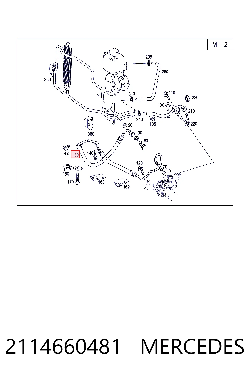 2114660481 Mercedes Przewód hydraulicznego układu wspomagania wysokiego ciśnienia, od pompy do maglownicy (mechanizmu)