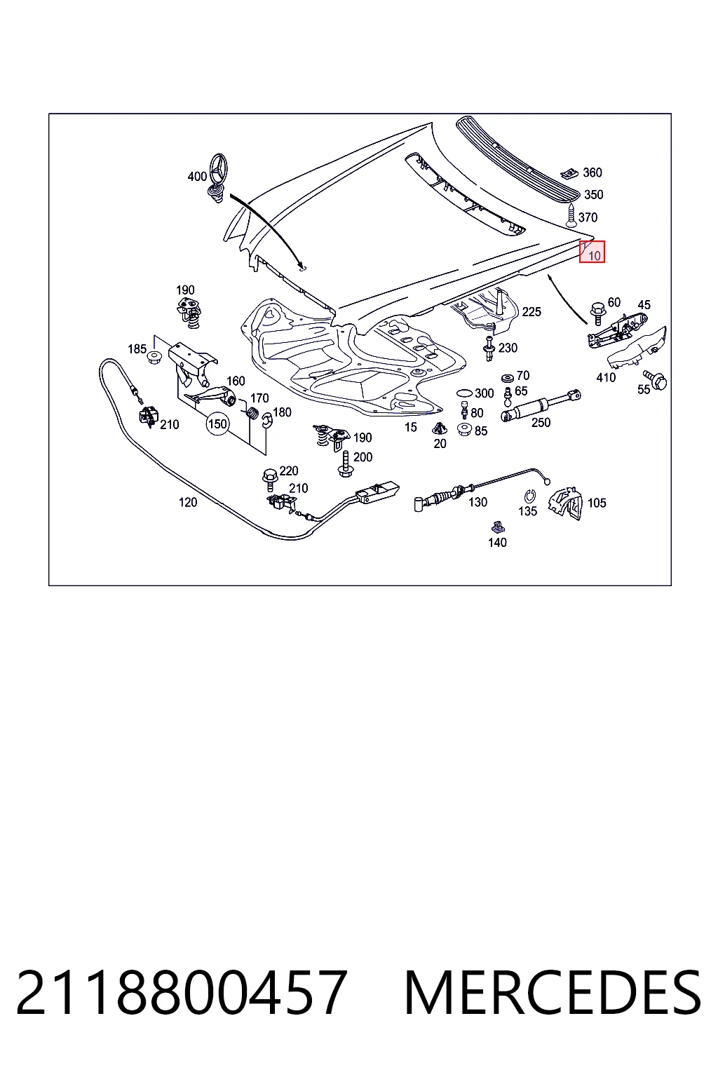 Maska silnika Mercedes E kombi (S211) (2003 - 2009) cena, od 405,43 USD