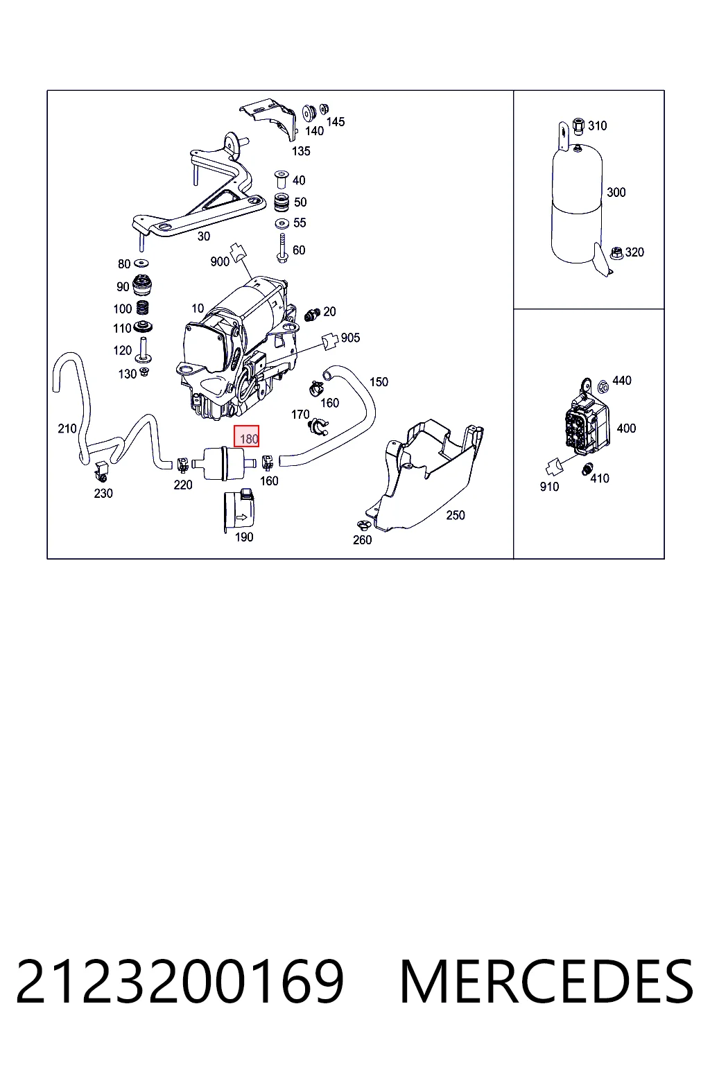 2123200169 Mercedes Filtr powietrza sprężarki zawieszenia pneumatycznego