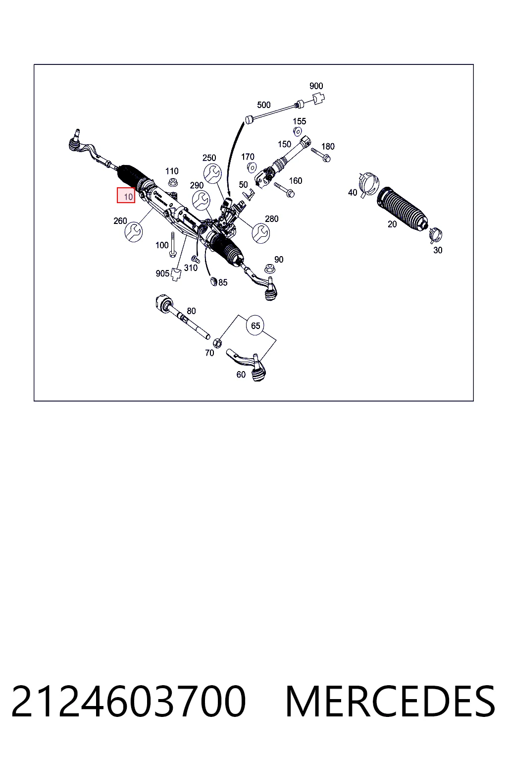 Listwa kierownicza (maglownica) do Mercedes E  W212