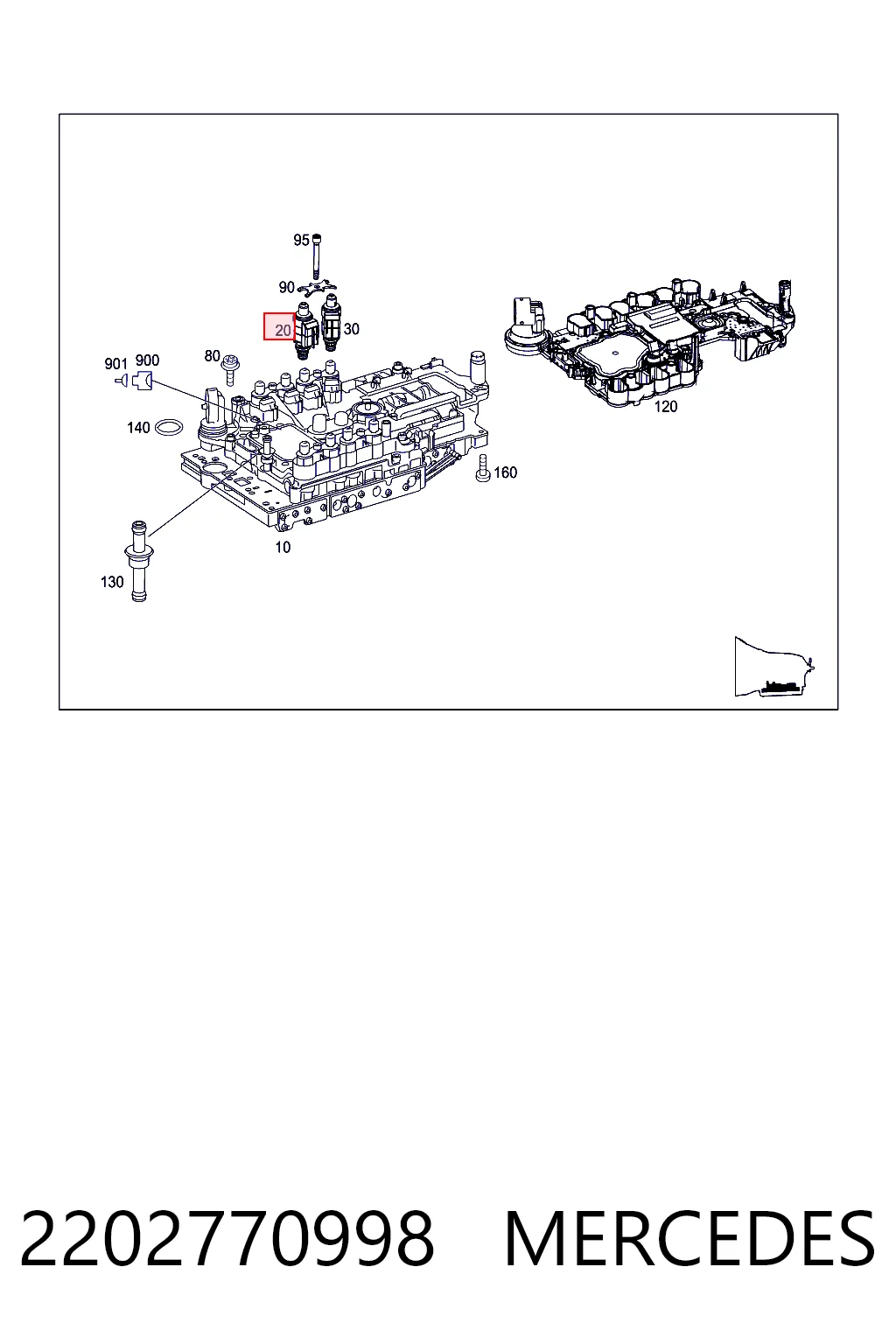 2202770998 Mercedes Solenoid automatycznej skrzyni biegów