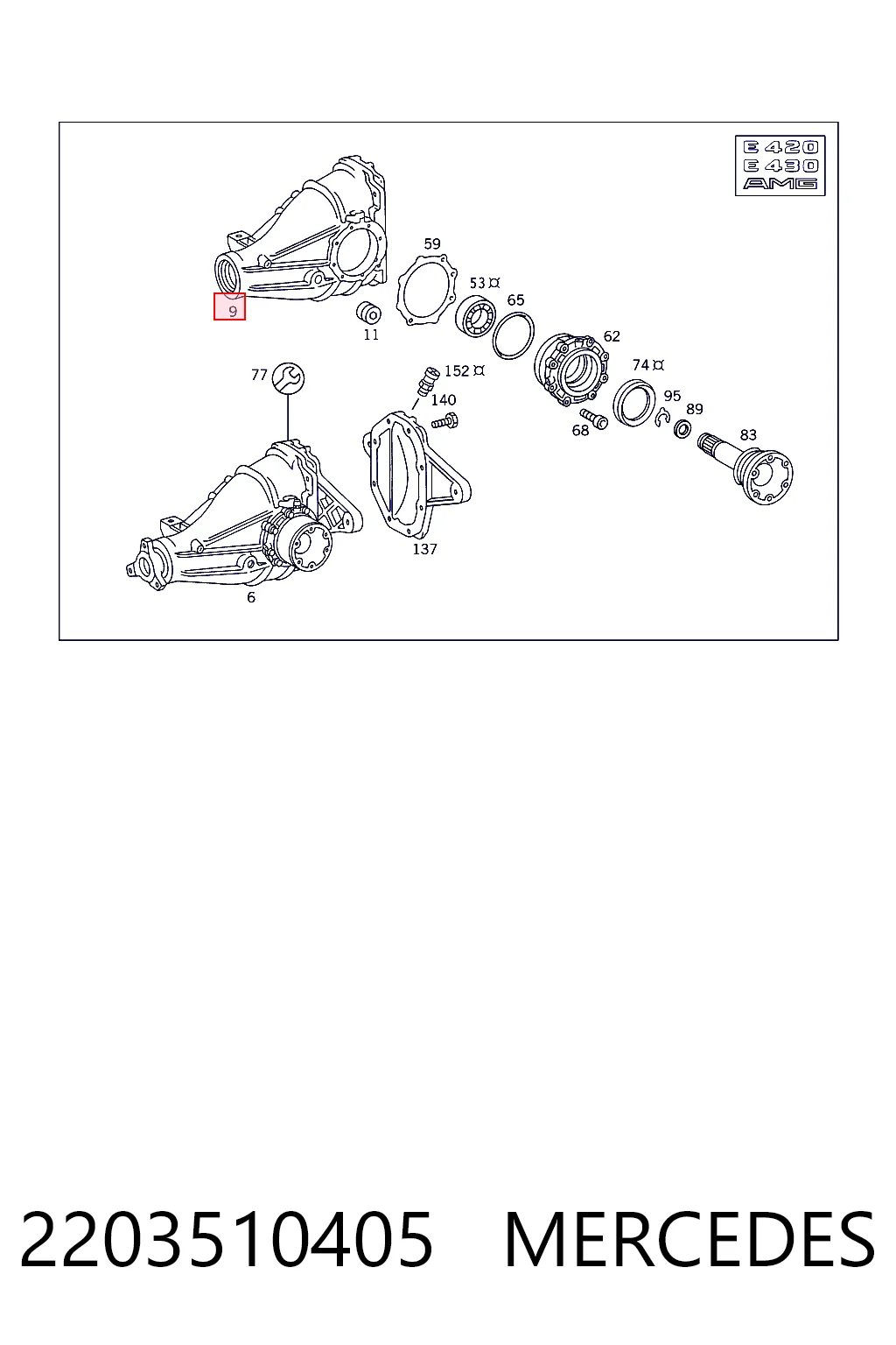 Reduktor mostu tylnego Mercedes E kombi (S210) (1996 - 2003) cena, od 228,23 USD