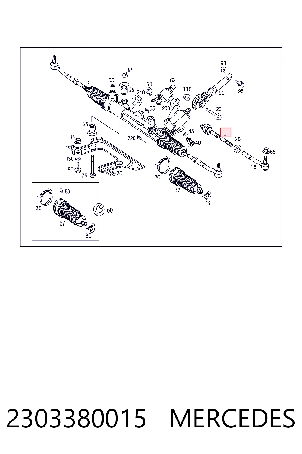 2303380015 Mercedes Drążek kierowniczy