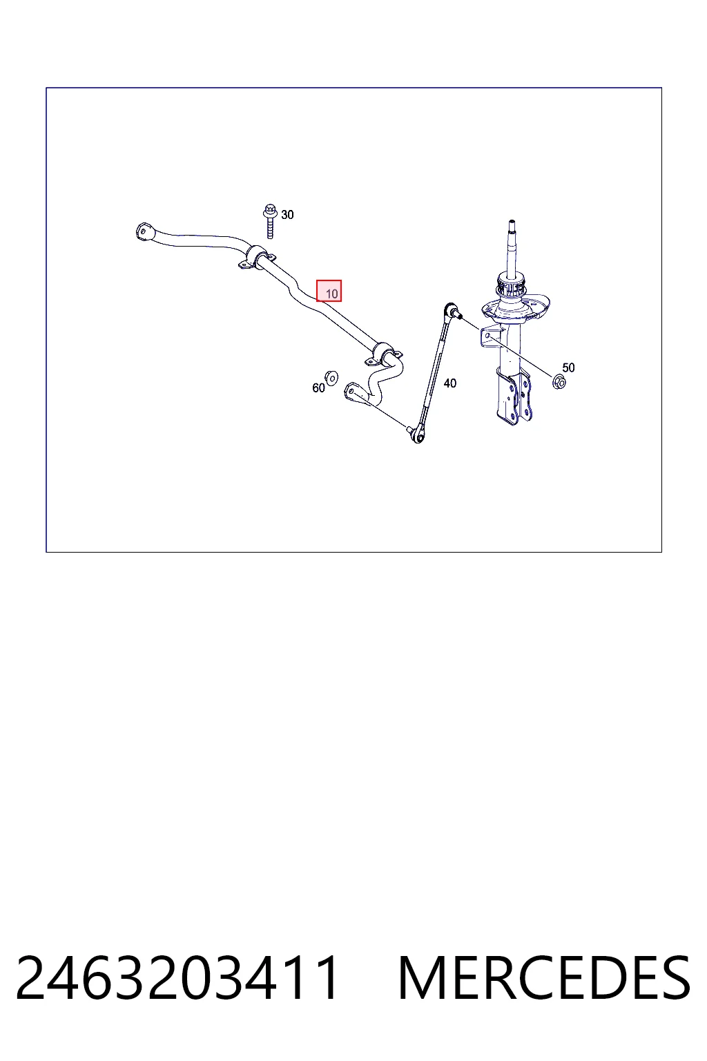 2463203411 Mercedes Stabilizator przedni