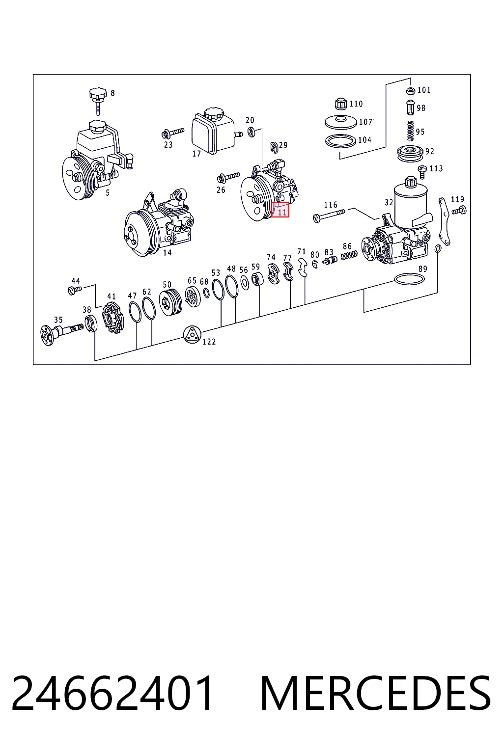 24662401 Mercedes Pompa wspomagania hydraulicznego kierownicy