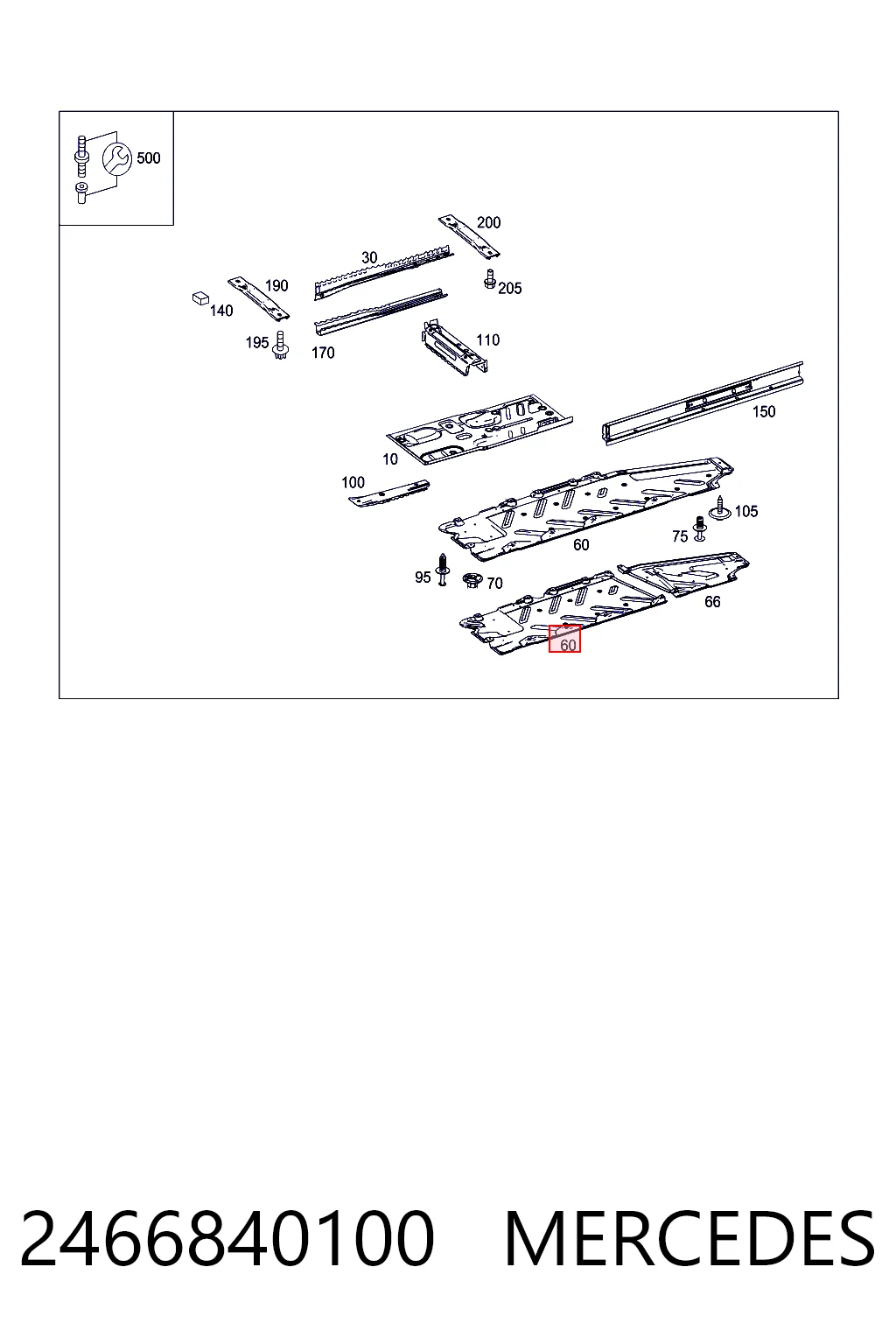2466840100 Mercedes Osłona podwozia lewa