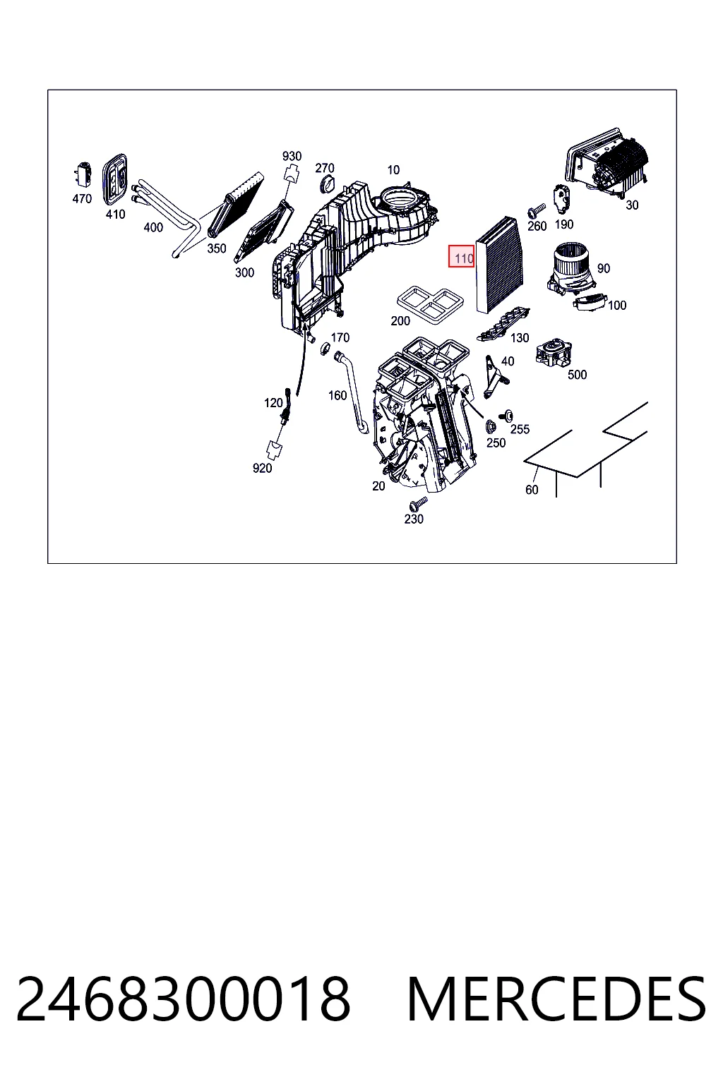 2468300018 Mercedes Filtr kabiny