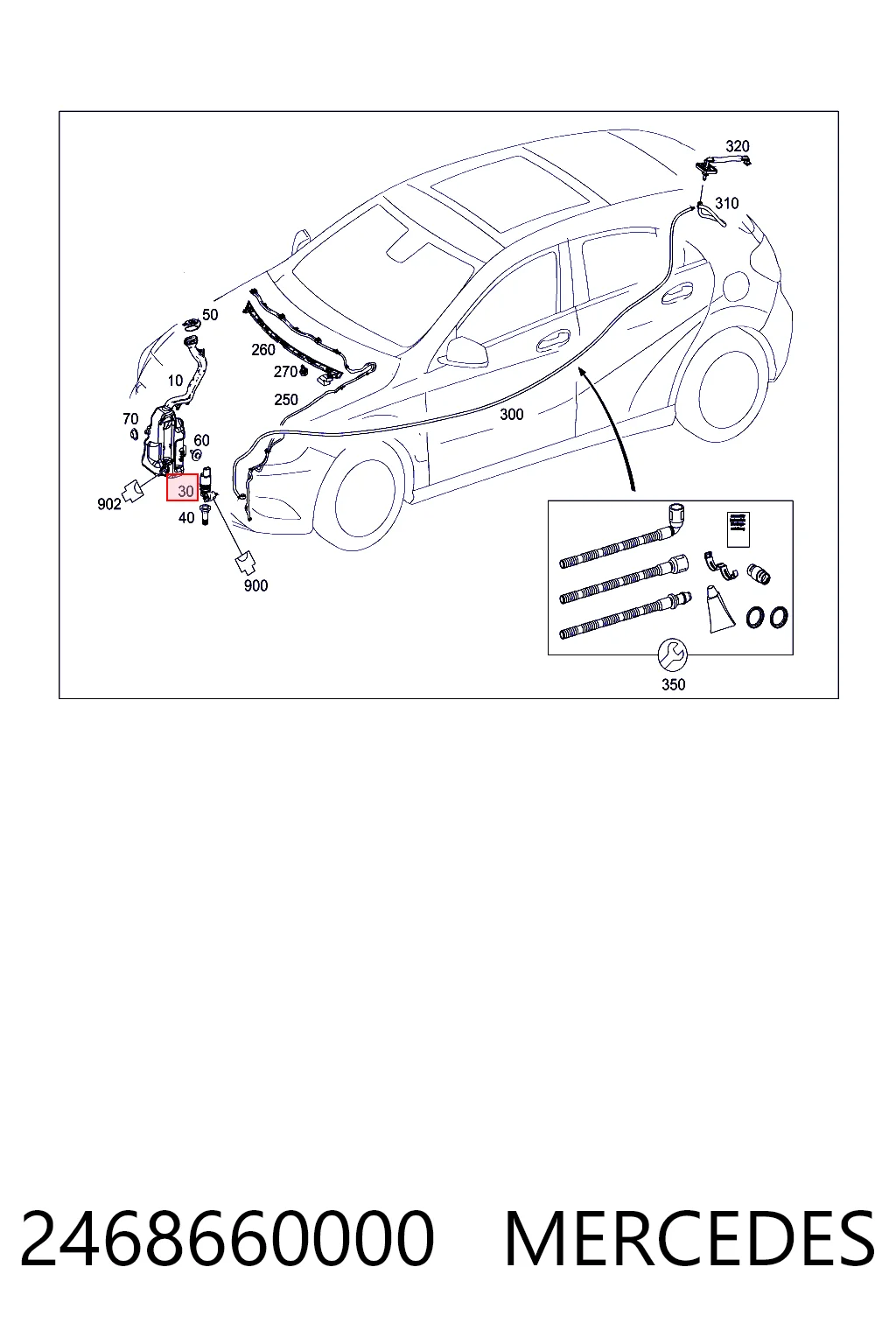 2468660000 Mercedes Pompka spryskiwacza szyby przedniej/tylnej