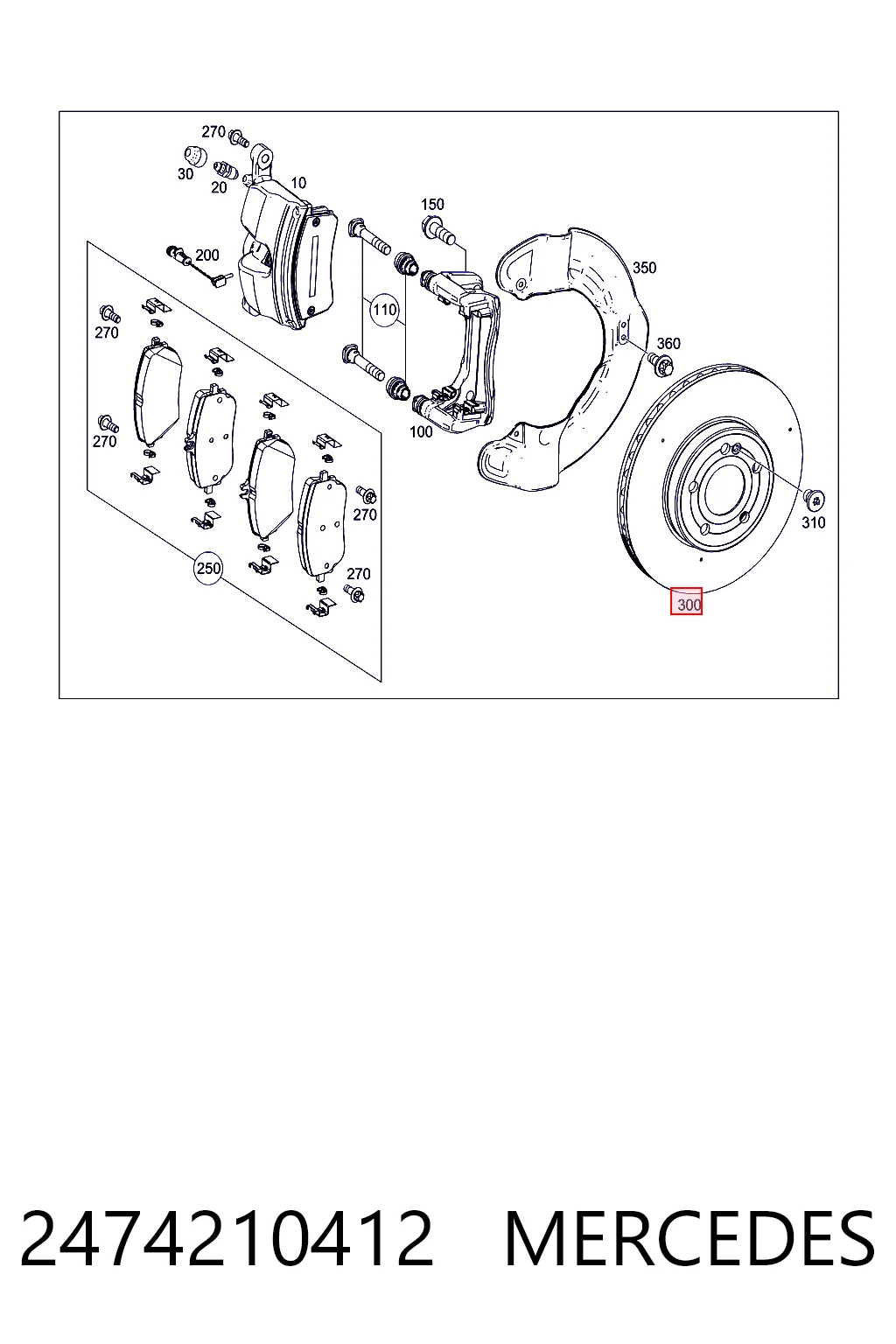 2474210412 Mercedes Tarcza hamulcowa przednia